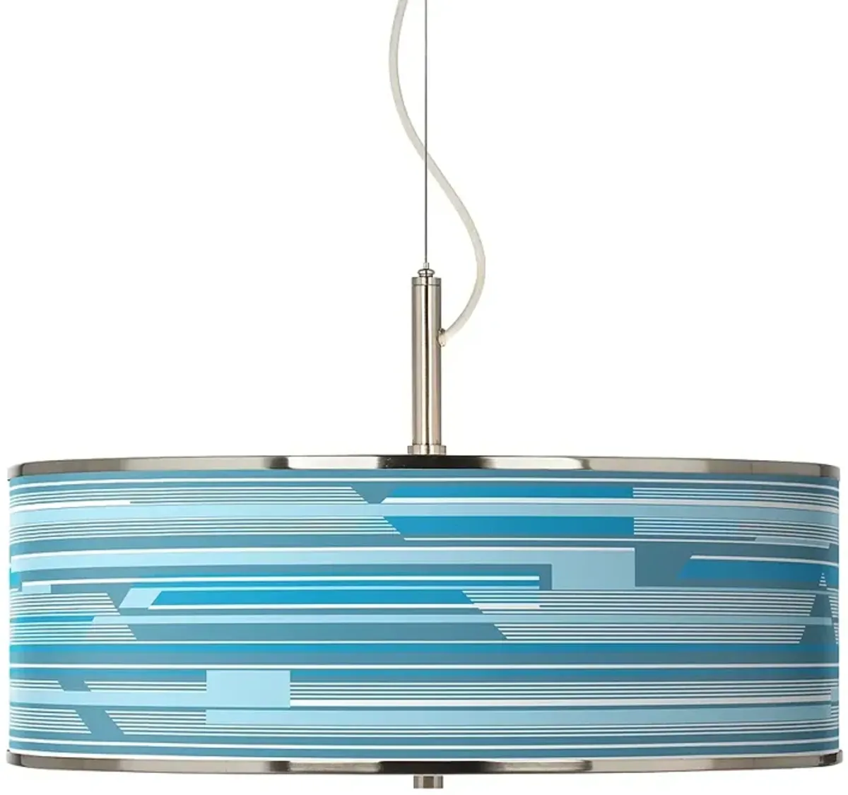 Urban Stripes Giclee Glow 20" Wide Pendant Light