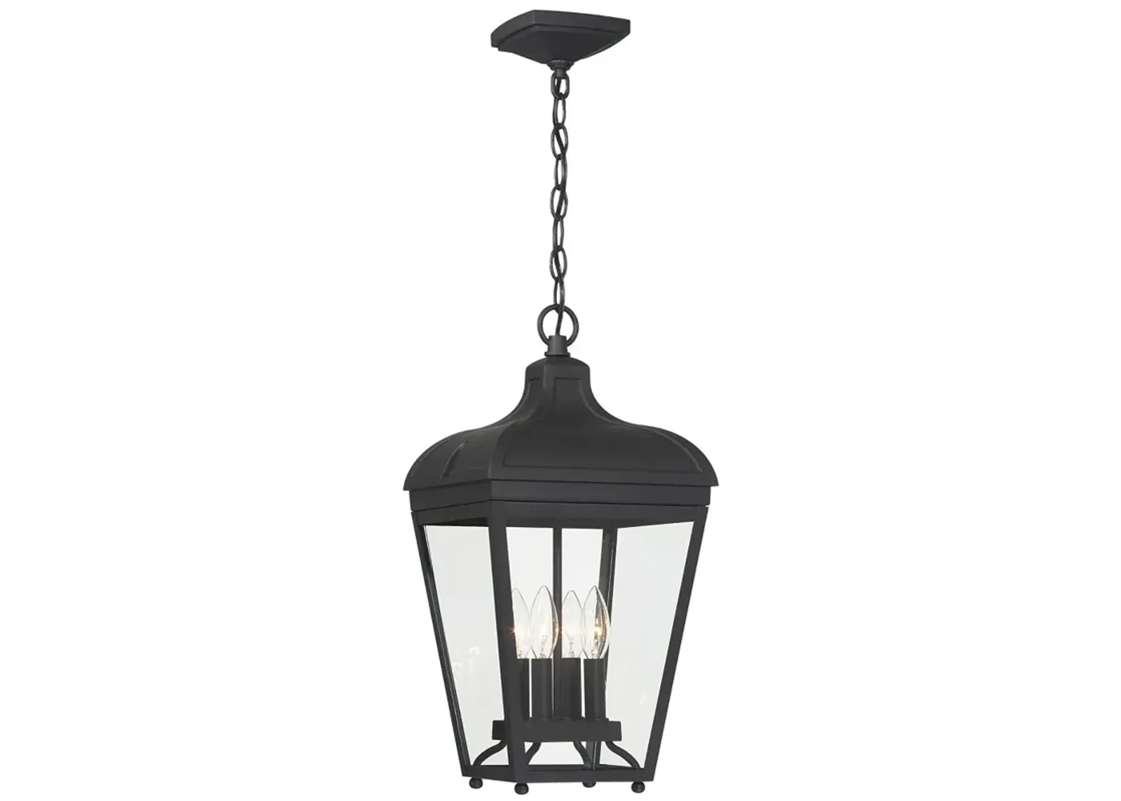 Great Outdoors Marquee 4-Light 10-in Black Outdoor Pendant Light