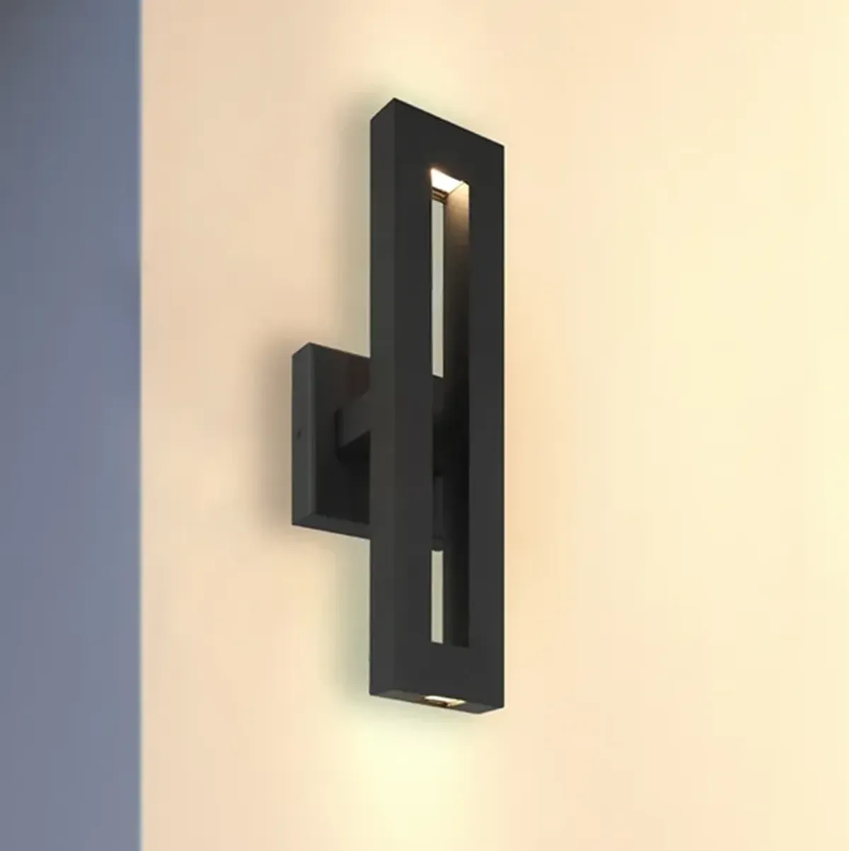 Great Outdoors Paddock 1-Light 5-in Black Outdoor Wall Mount with Shades