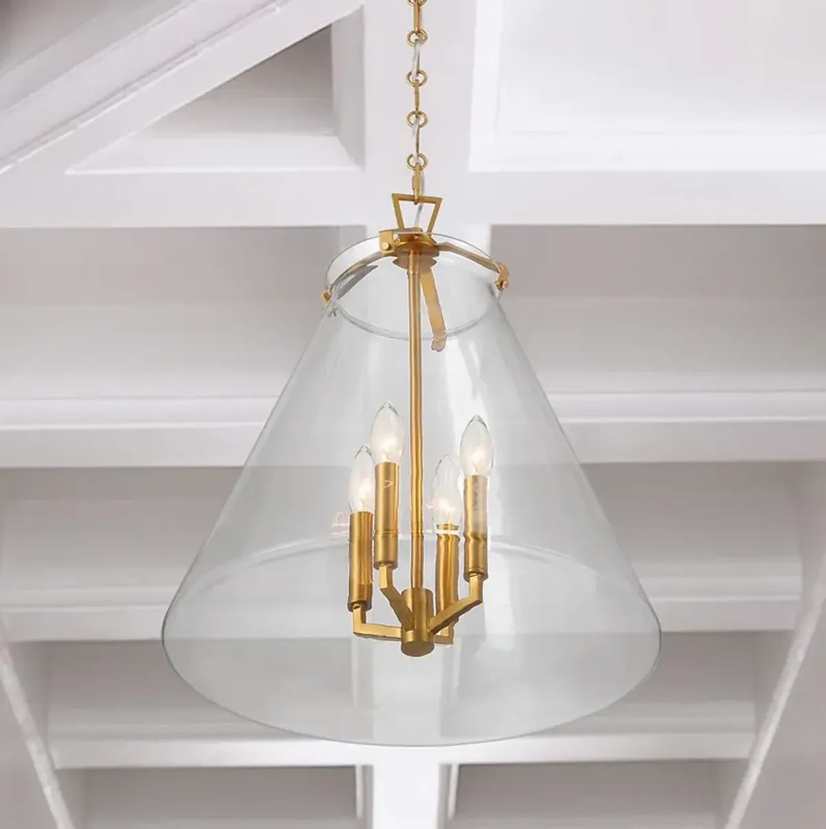 Crystorama Voss 18" Wide Luxe Gold 4-Light Pendant