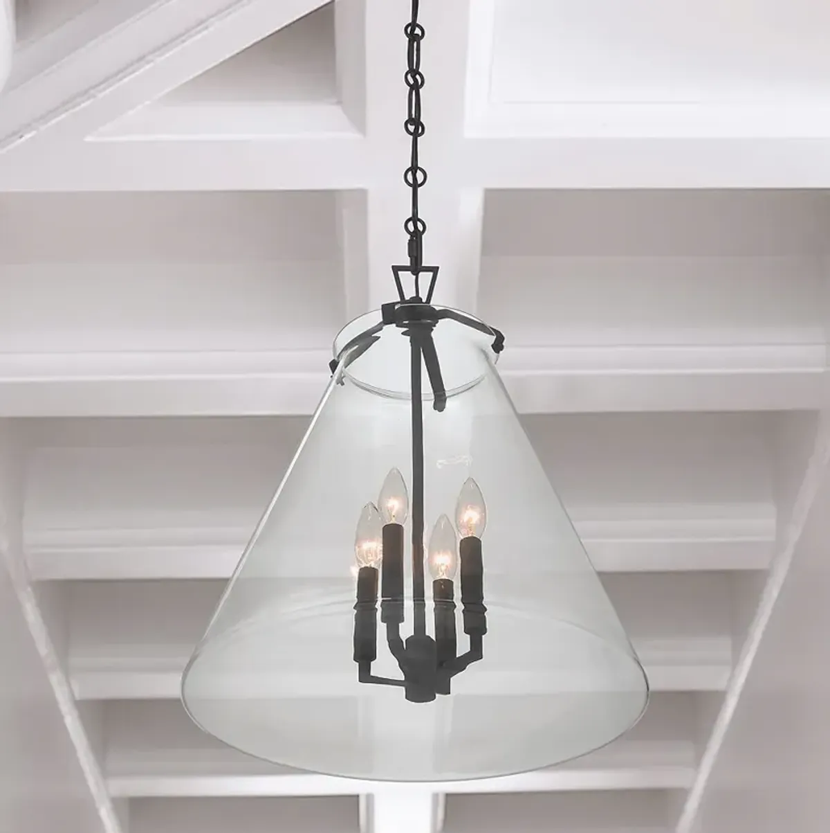 Voss 4 Light Matte Black Pendant
