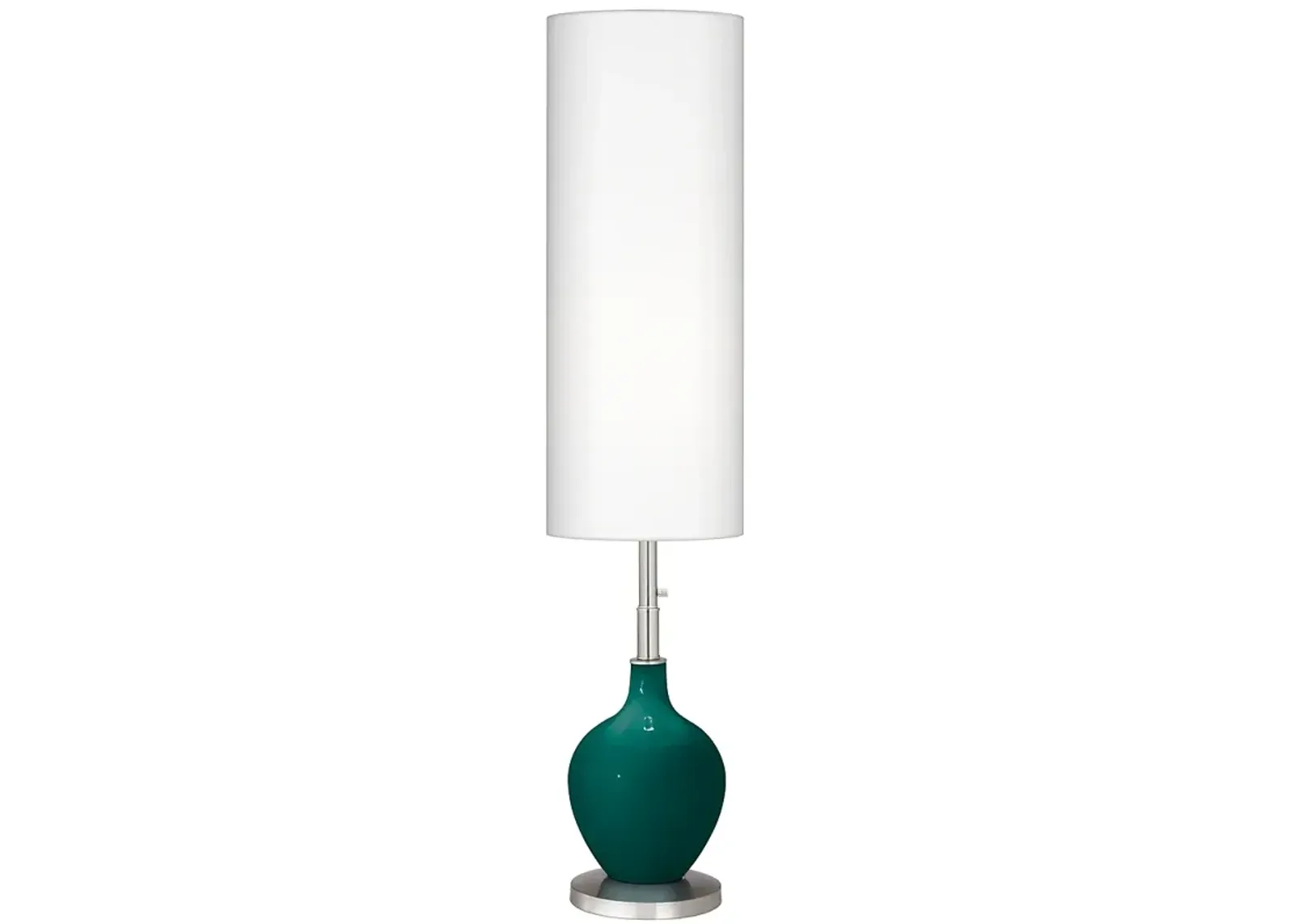 Color Plus 60" High Ovo Peacock Blue Flecked Floor Lamp