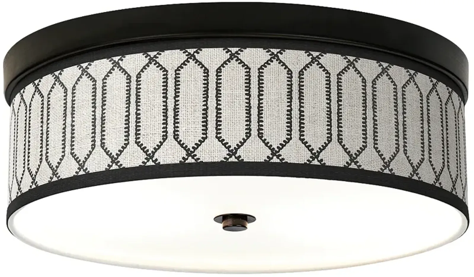 Giclee Gallery Rustic Chic Pattern 14" Wide Bronze LED Ceiling Light