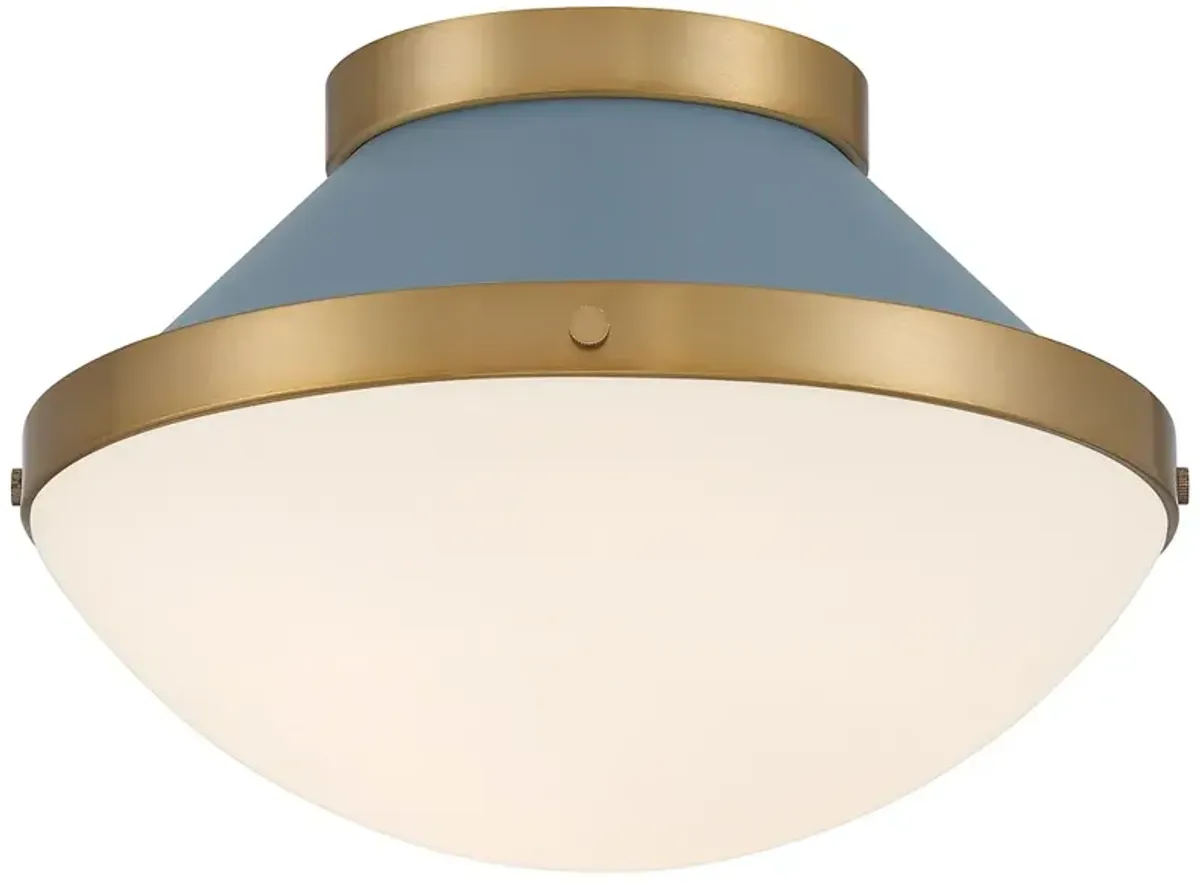 Xander 1 Light Vibrant Gold + Blue Flush Mount