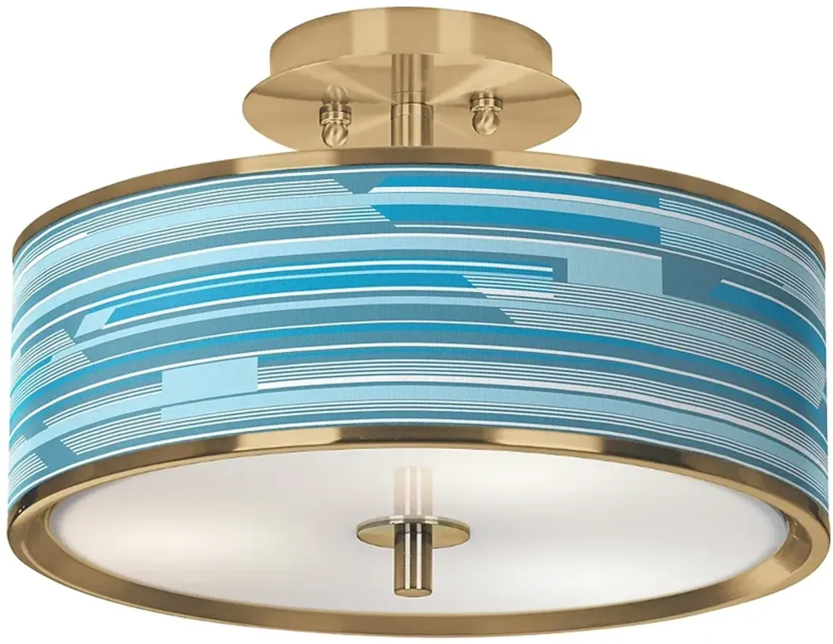 Urban Stripes Gold 14" Wide Ceiling Light