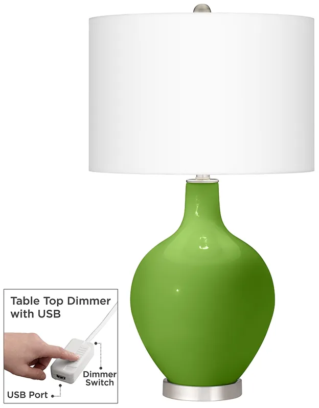 Rosemary Green Ovo Table Lamp With Dimmer