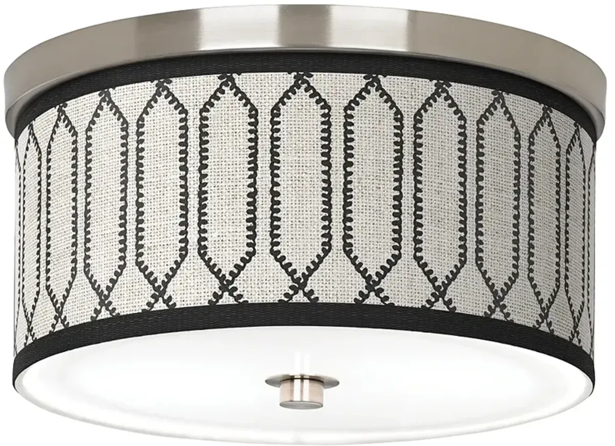 Rustic Chic Giclee Nickel 10 1/4" Wide Ceiling Light