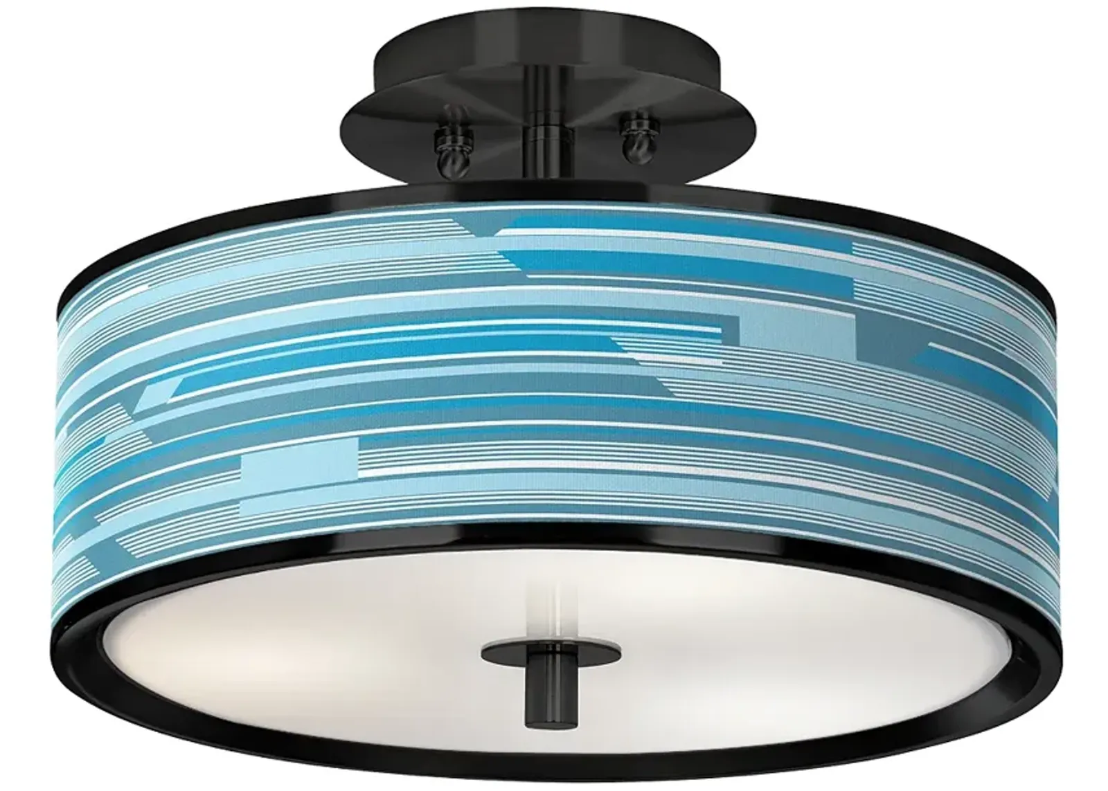 Urban Stripes Black 14" Wide Ceiling Light