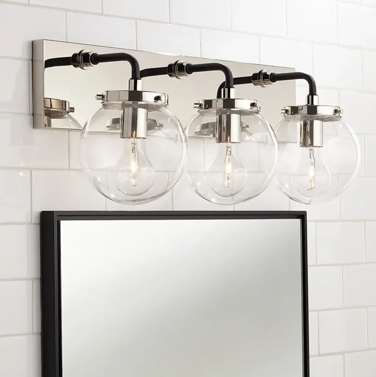 Possini Euro Fairling 24" Wide Glass Globe 3-Light Bath Light