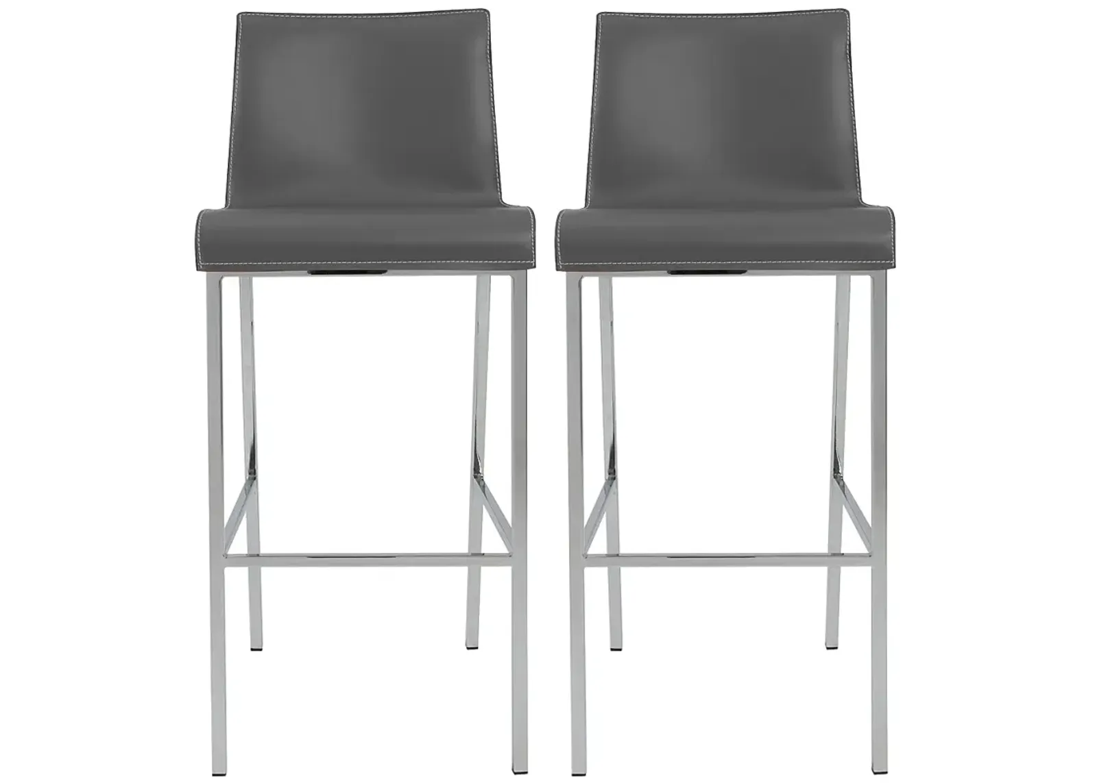 Cam Gray Bonded Leather Bar Stool Set of 2