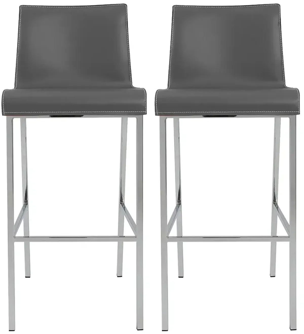 Cam Gray Bonded Leather Bar Stool Set of 2