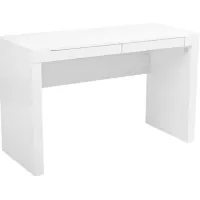 Donald 2-Drawer White Lacquer Writing Desk