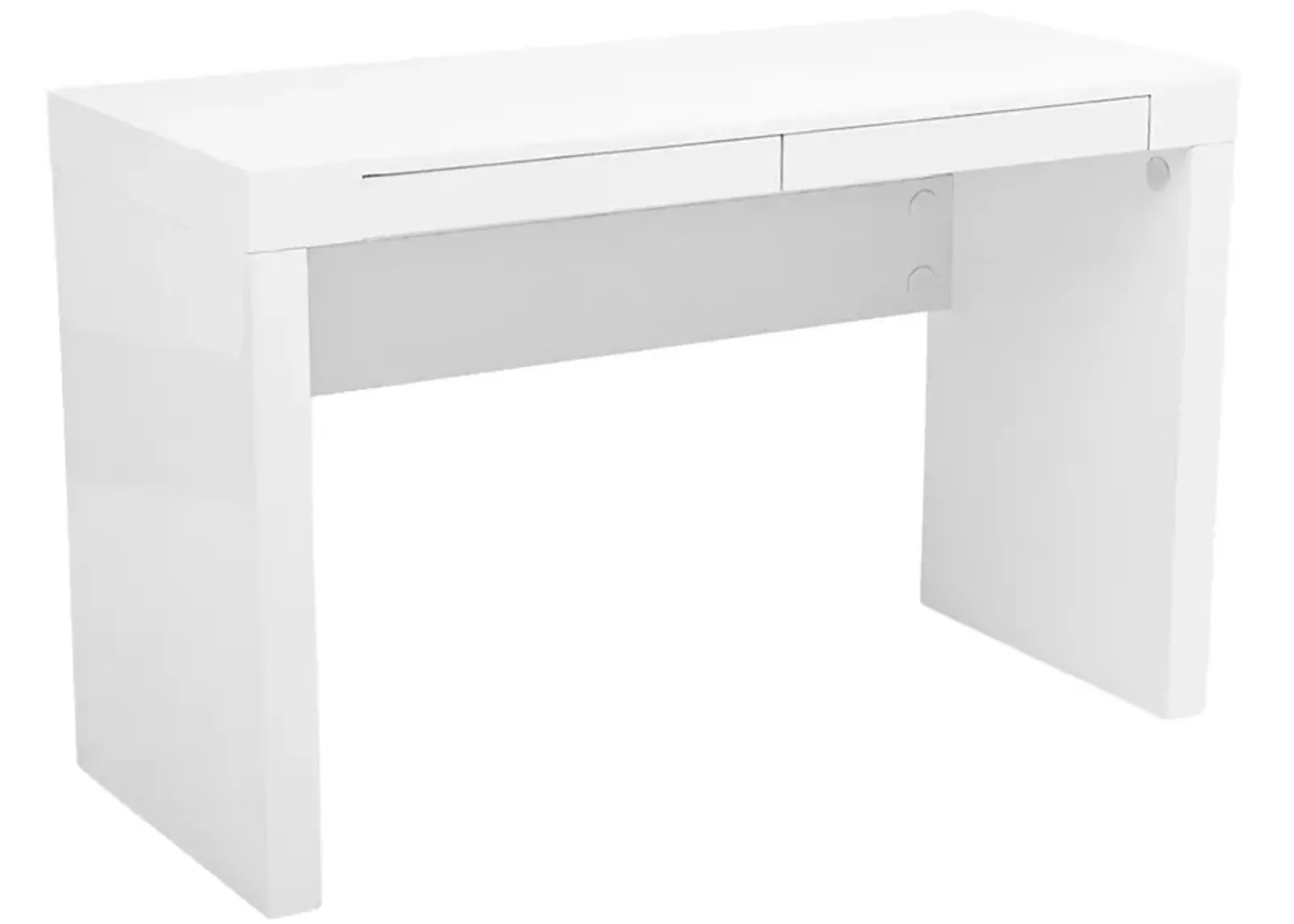 Donald 2-Drawer White Lacquer Writing Desk