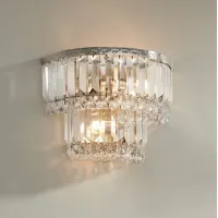 Magnificence Satin Nickel 10" Wide Crystal Wall Sconce
