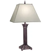 Stiffel Antique Copper Square Shade Table Lamp