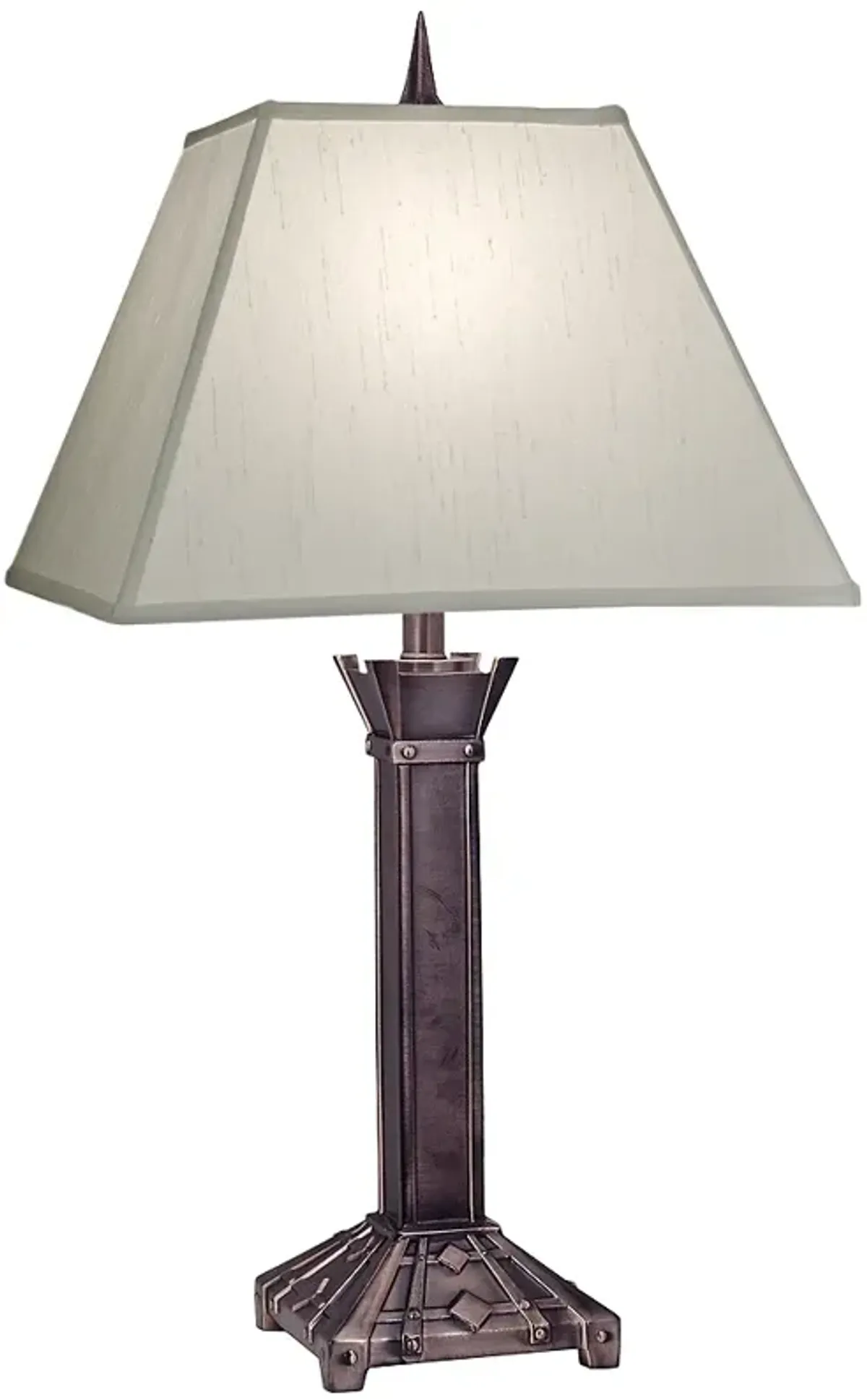 Stiffel 31" High Mission Style Antique Copper Square Shade Table Lamp