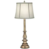 Stiffel Ivory Shadow 24" High Antique Brass Candlestick Table Lamp