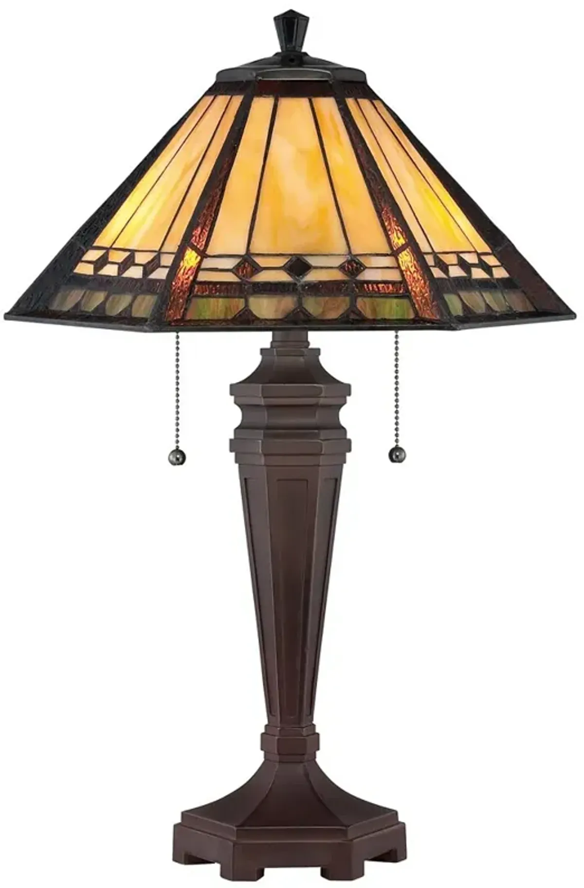 Quoizel Arden 23 1/2" Mission Tiffany-Style Art Glass Table Lamp