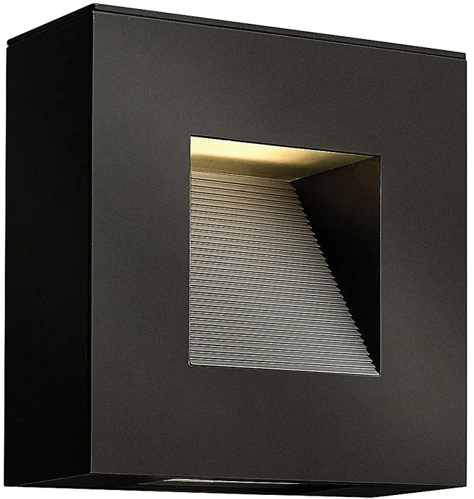 Luna 9" High Satin Black Rectangular LED Outdoor Wall Light