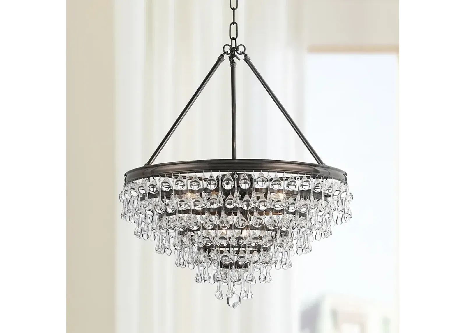 Calypso 24" Wide Vibrant Bronze and Crystal Chandelier