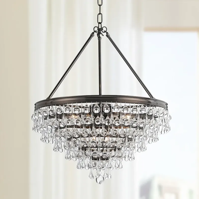 Calypso 24" Wide Vibrant Bronze and Crystal Chandelier