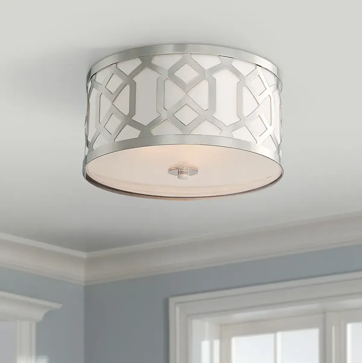 Crystorama Jennings 16 1/4" Wide Nickel Ceiling Light