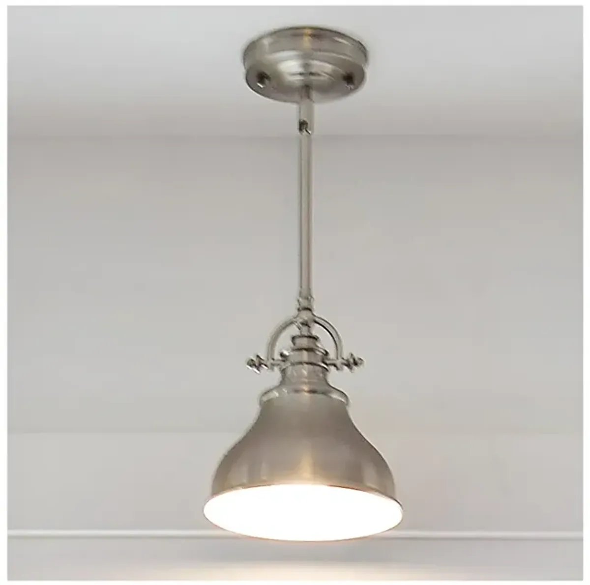 Quoizel Emery 8" Wide Brushed Nickel Bell Mini Pendant