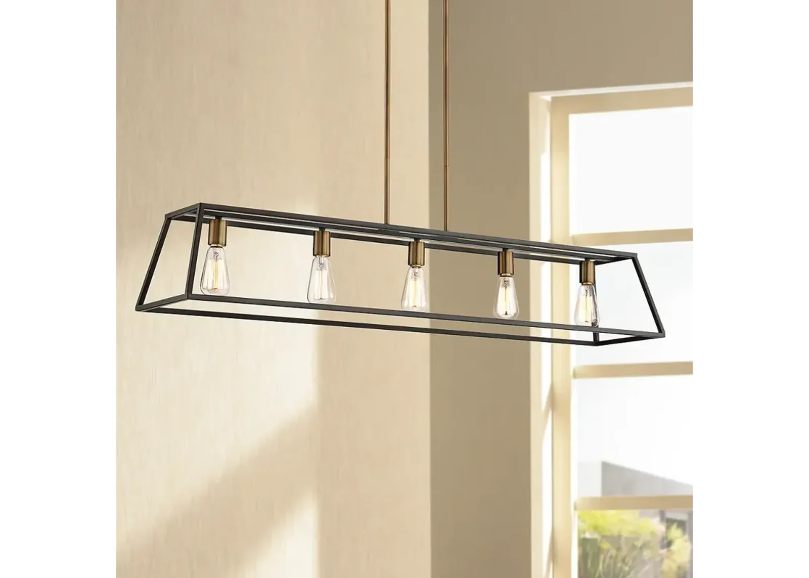 Hinkley Fulton 50" Wide Bronze Island Linear Chandelier