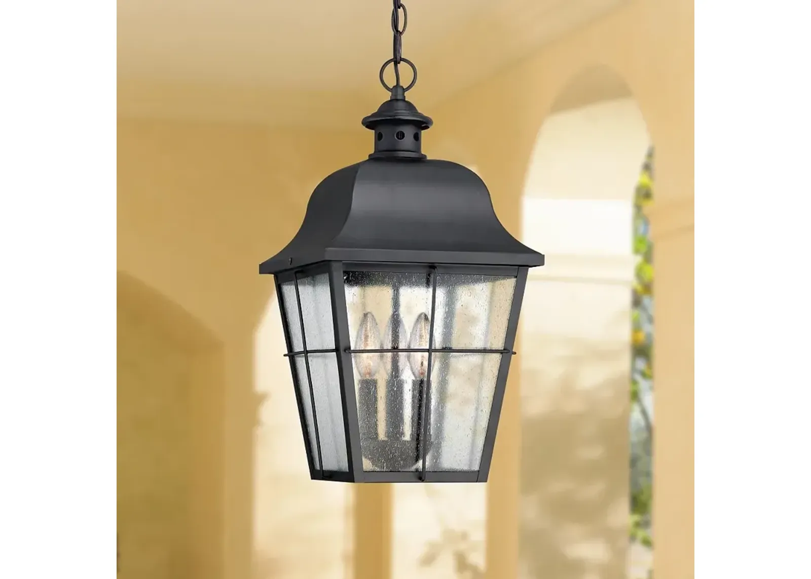 Quoizel Millhouse 19" High Black Outdoor Hanging Light