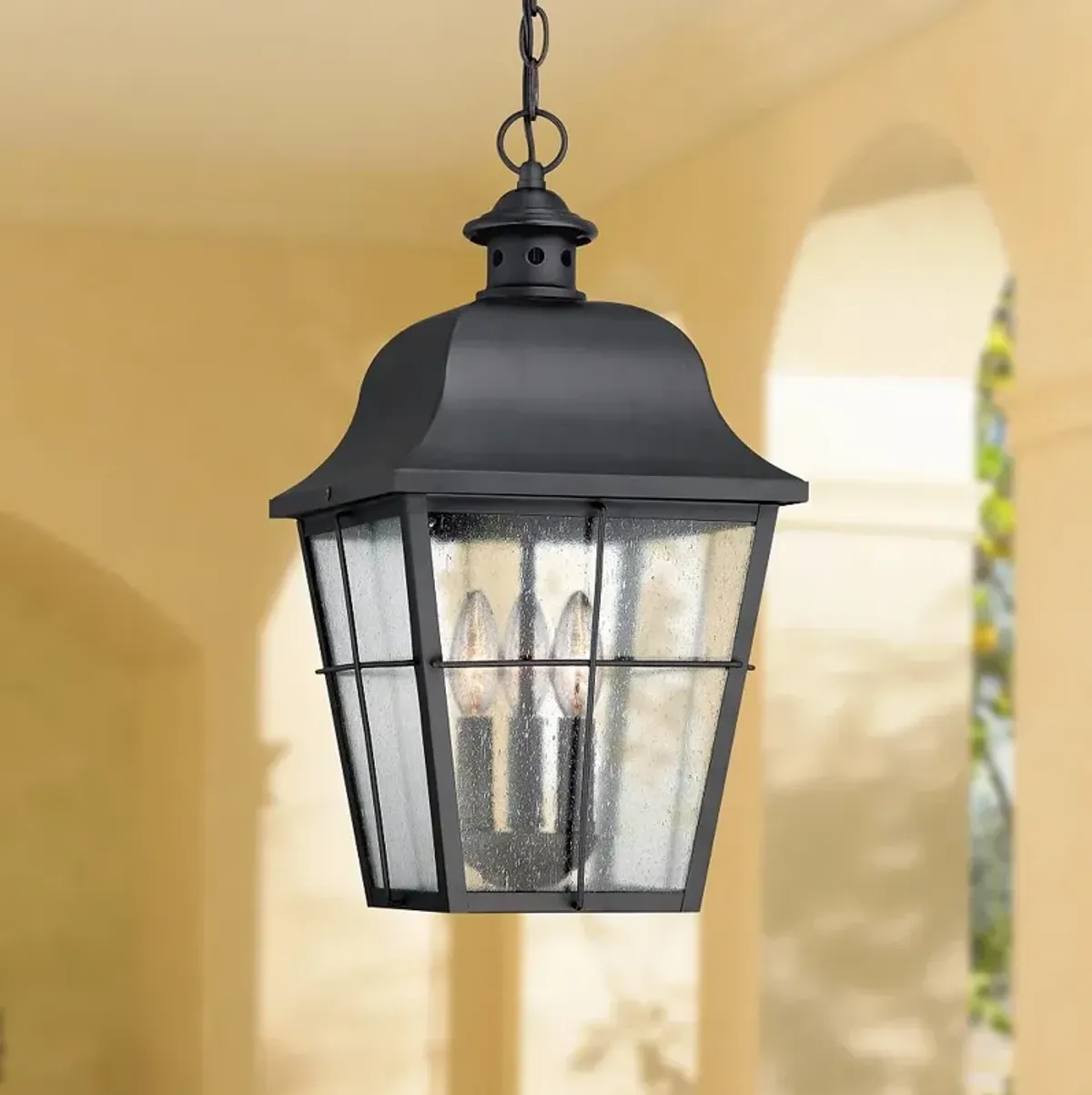 Quoizel Millhouse 19" High Black Outdoor Hanging Light