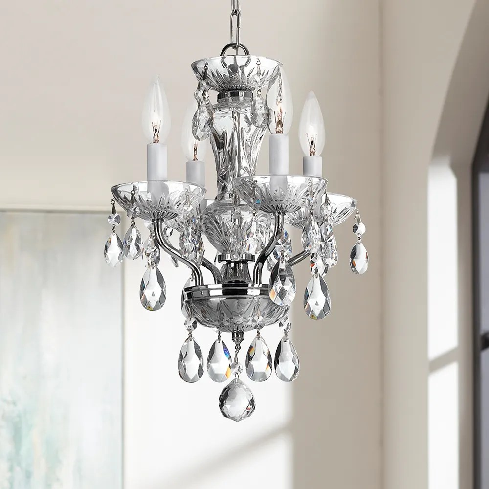 Crystorama Traditional Crystal 11"W Chrome Mini Chandelier