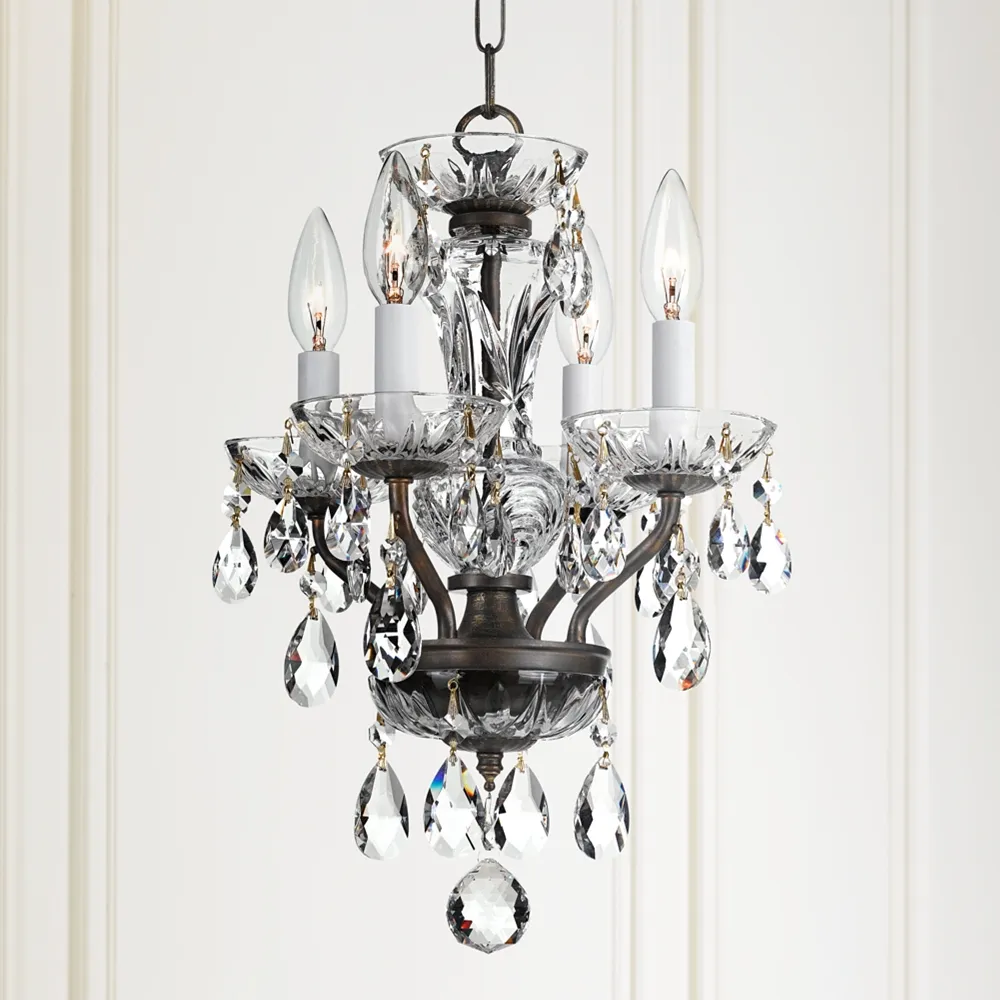 Crystorama Traditional Crystal 11"W Bronze Mini Chandelier