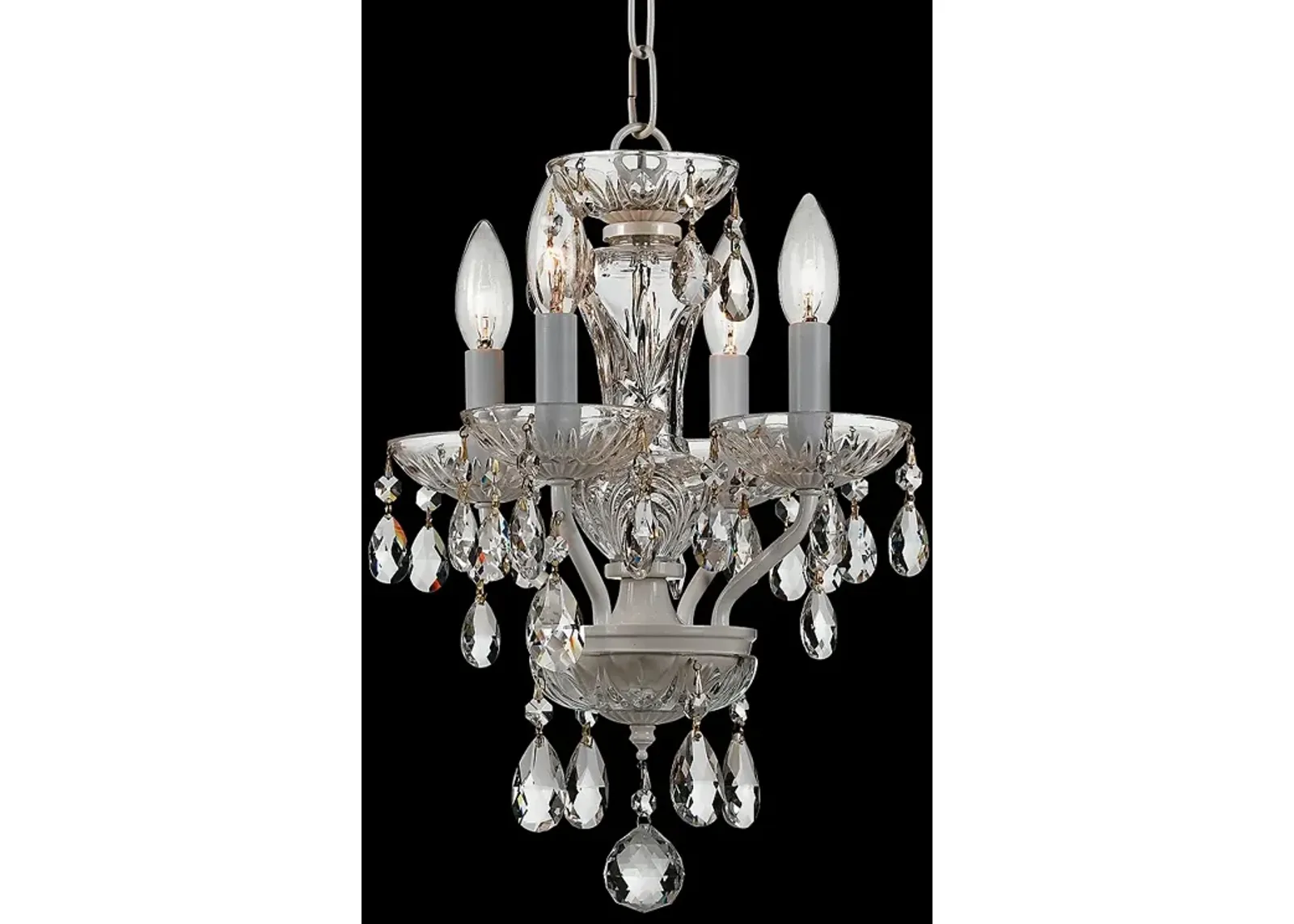 Crystorama Traditional Crystal 11"W White Mini Chandelier