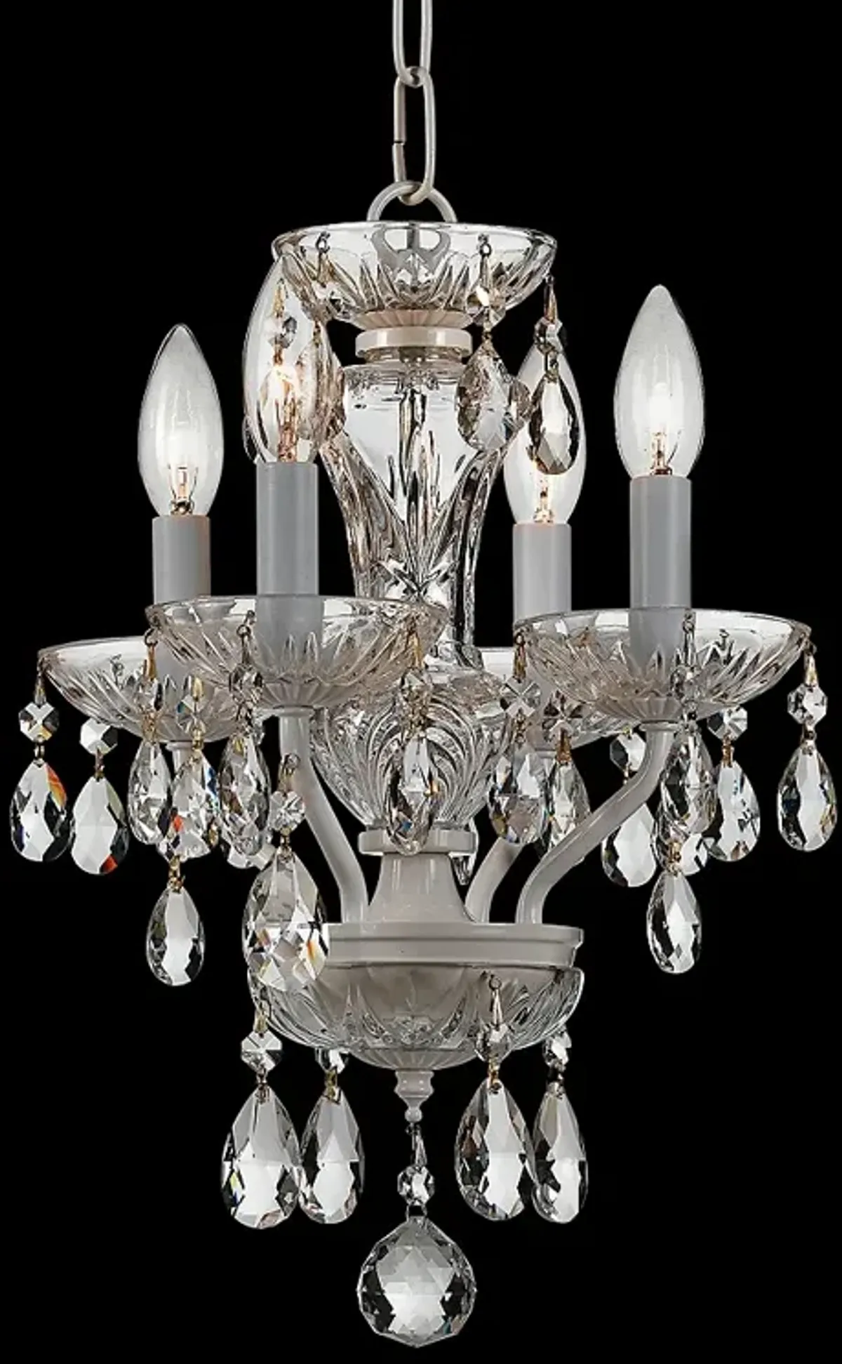 Crystorama Traditional Crystal 11"W White Mini Chandelier