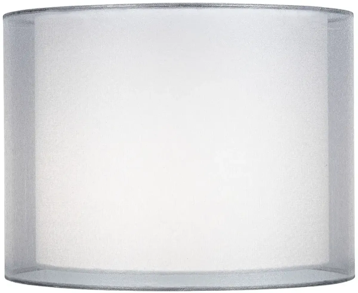Springcrest Silver and White Double Sheer Fabric Shade 12x12x9 (Spider)
