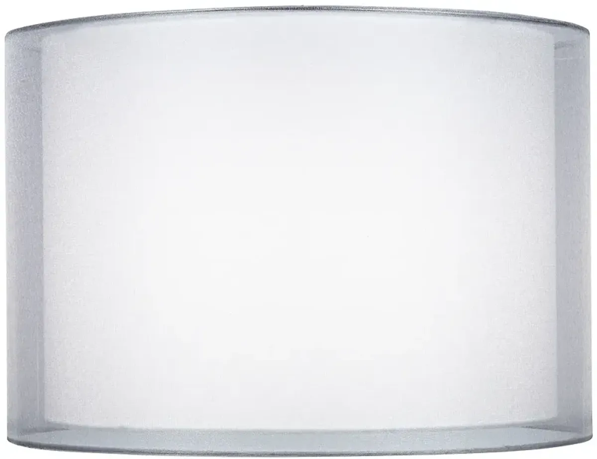 Springcrest Jonna Sheer Silver and White Double Shade 16x16x11 (Spider)