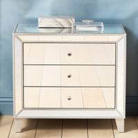 Liza 30" Wide Mirrored 3-Drawer Accent Table