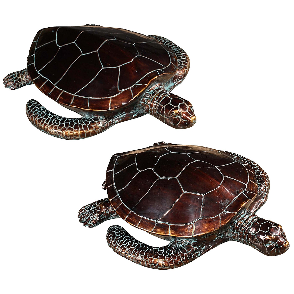 Crestview Collection Antique Bronze Sea Turtles Set of 2