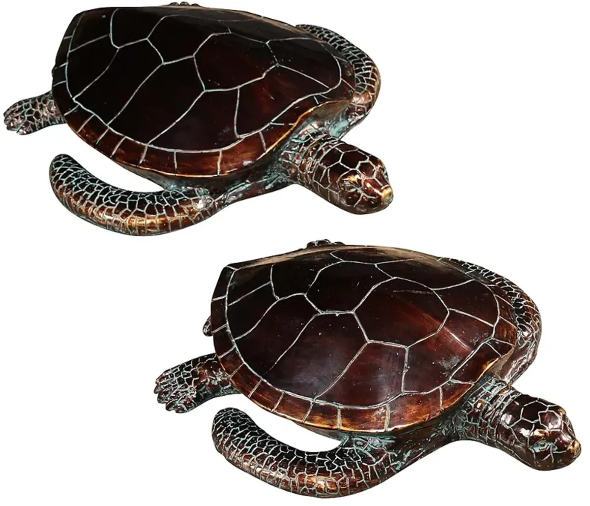 Crestview Collection Antique Bronze Sea Turtles Set of 2