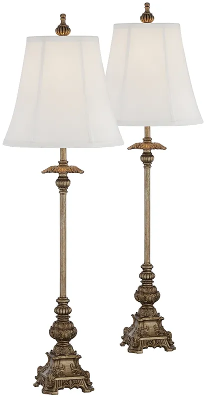 Regency Hill Juliette 36 1/2" White and Gold Buffet Lamps Set of 2