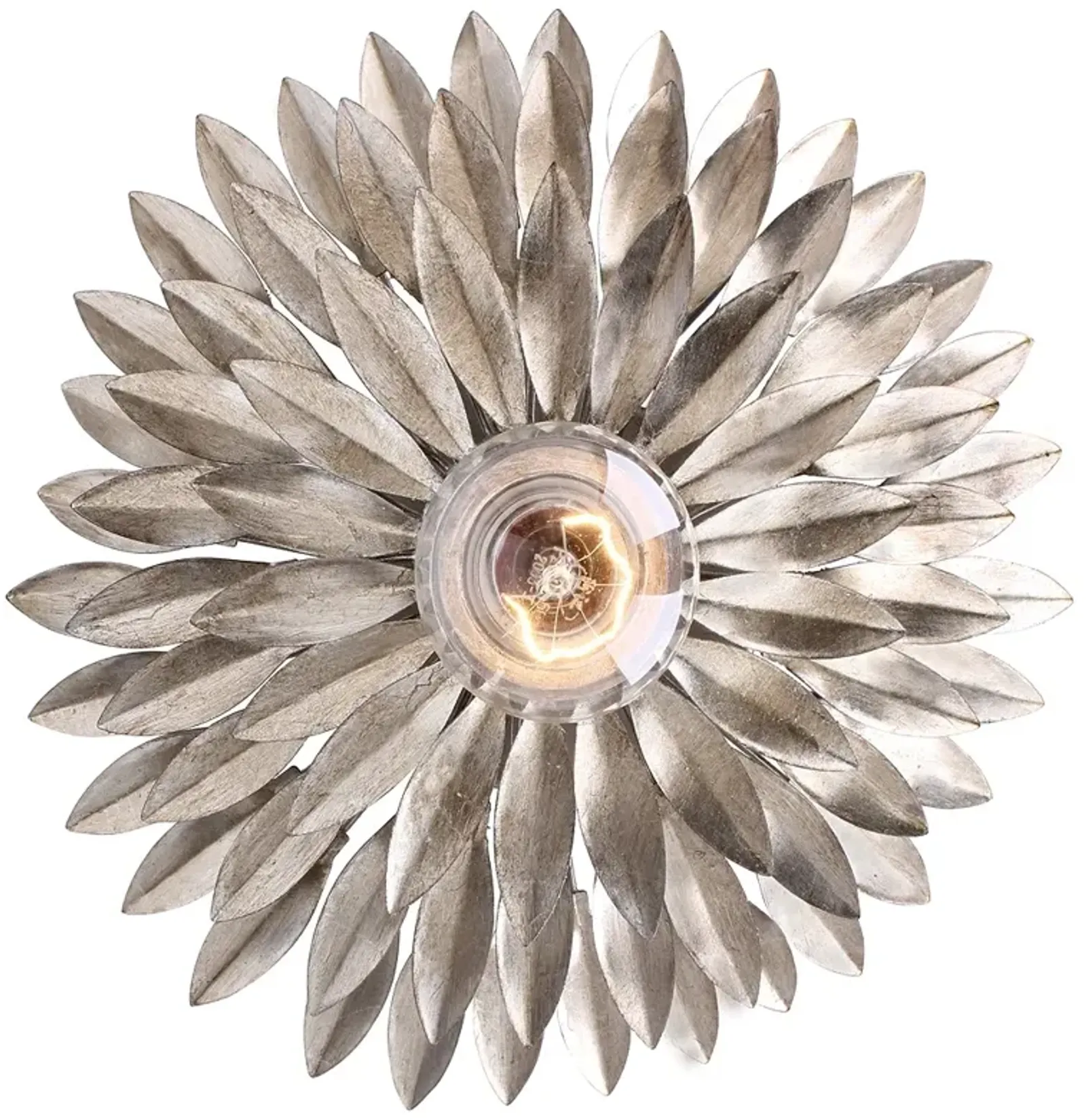 Broche 1 Light Antique Silver Sconce