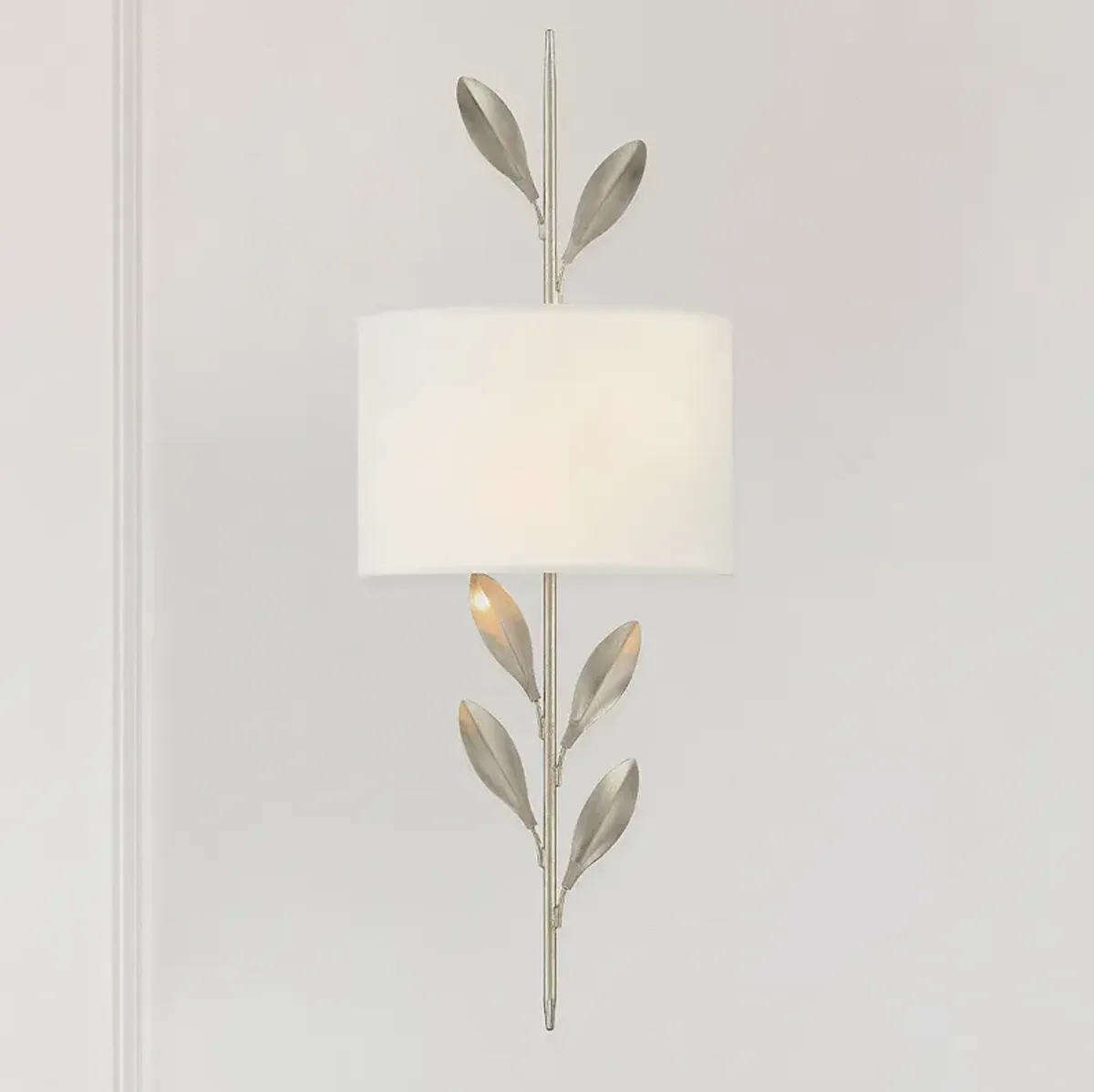 Crystorama Broche 24" High 2-Light Silver Vine and Shade Wall Sconce