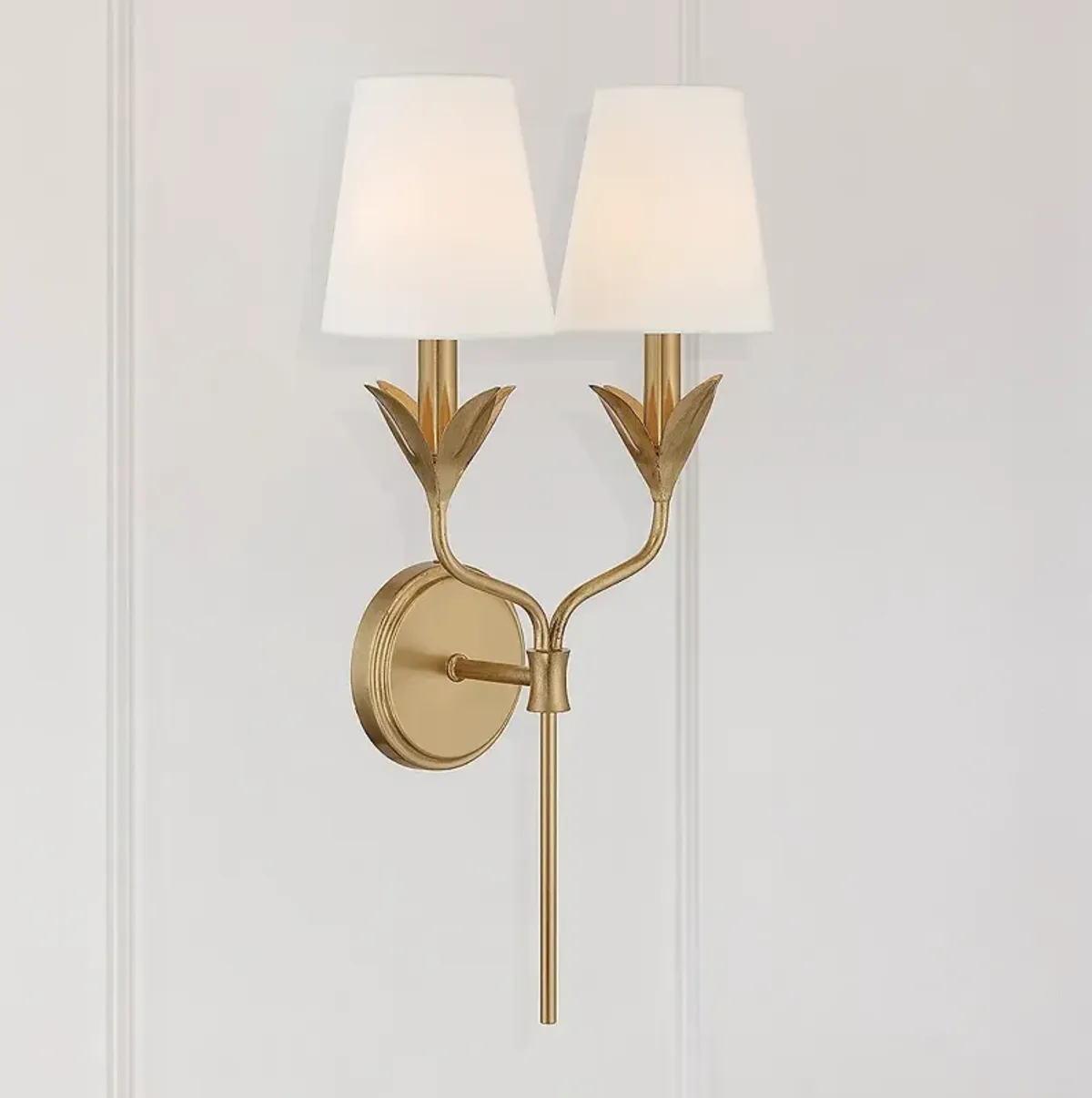 Crystorama Broche 21" High Antique Gold 2-Light Wall Sconce