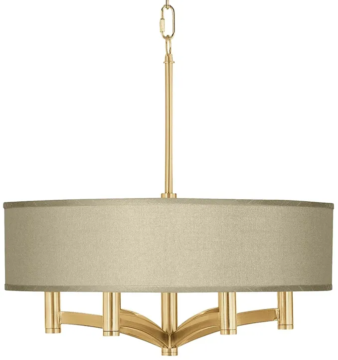 Sesame Faux Silk Ava 6-Light Gold Pendant Chandelier