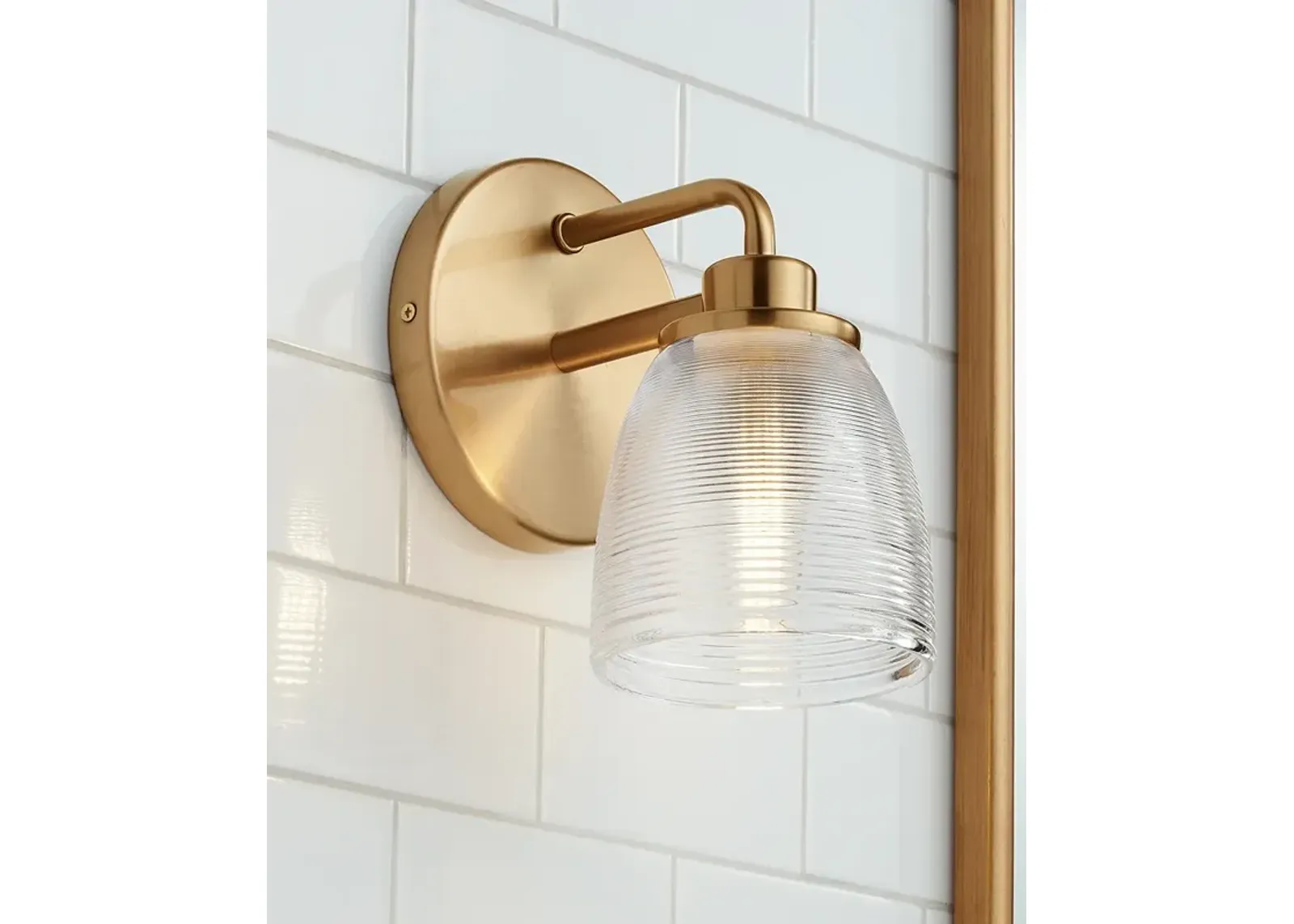 Possini Euro Robyn 8 1/2" High Striped Glass and Gold Wall Sconce