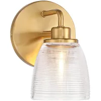 Possini Euro Robyn 8 1/2" High Striped Glass and Gold Wall Sconce