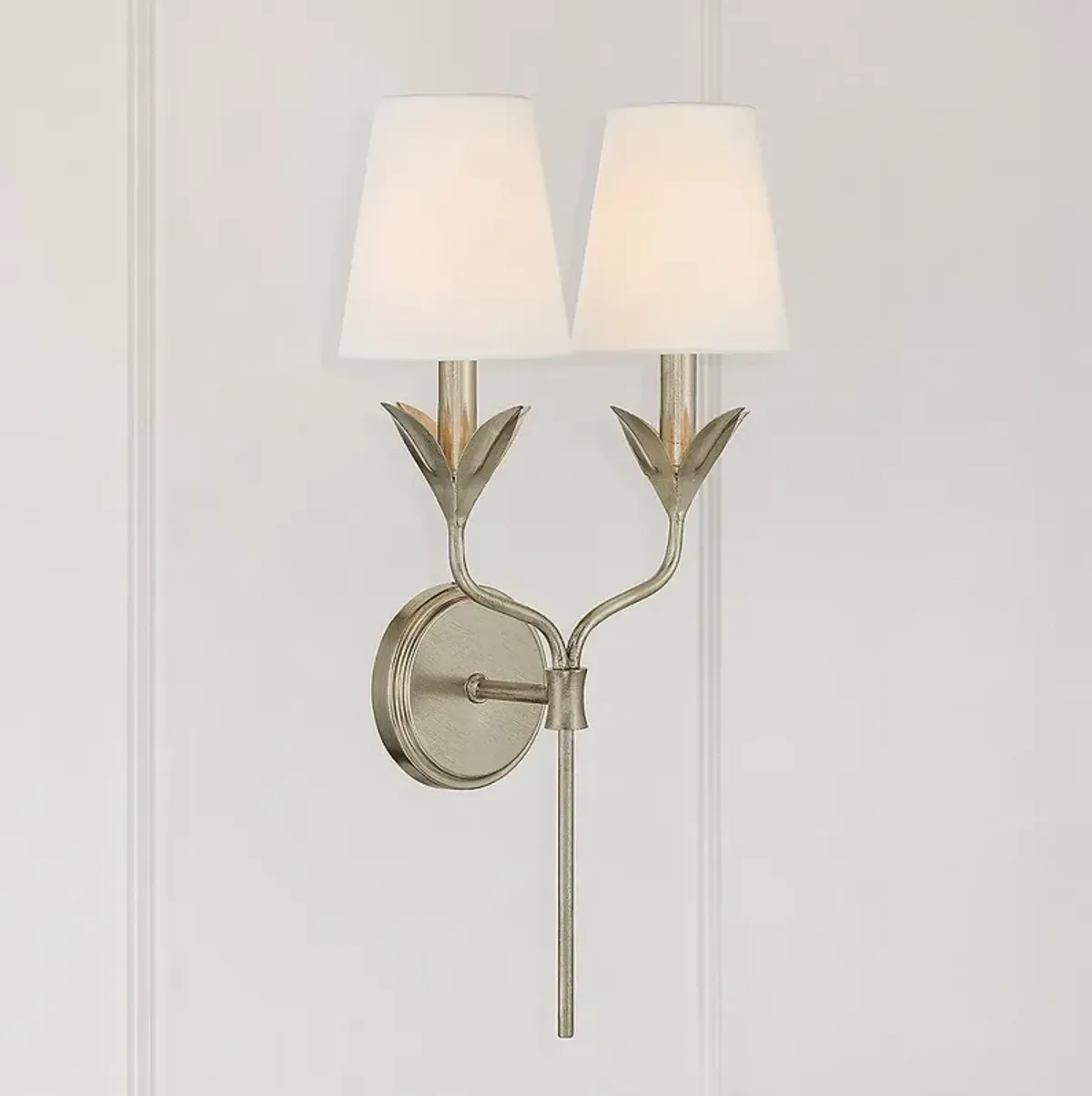 Broche 2 Light Antique Silver Sconce