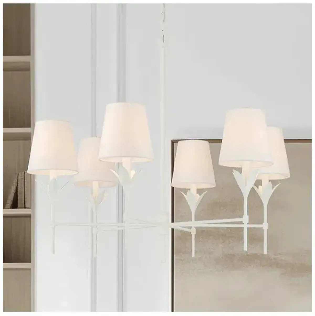 Crystorama Broche 32" Wide Matte White 6-Light Chandelier