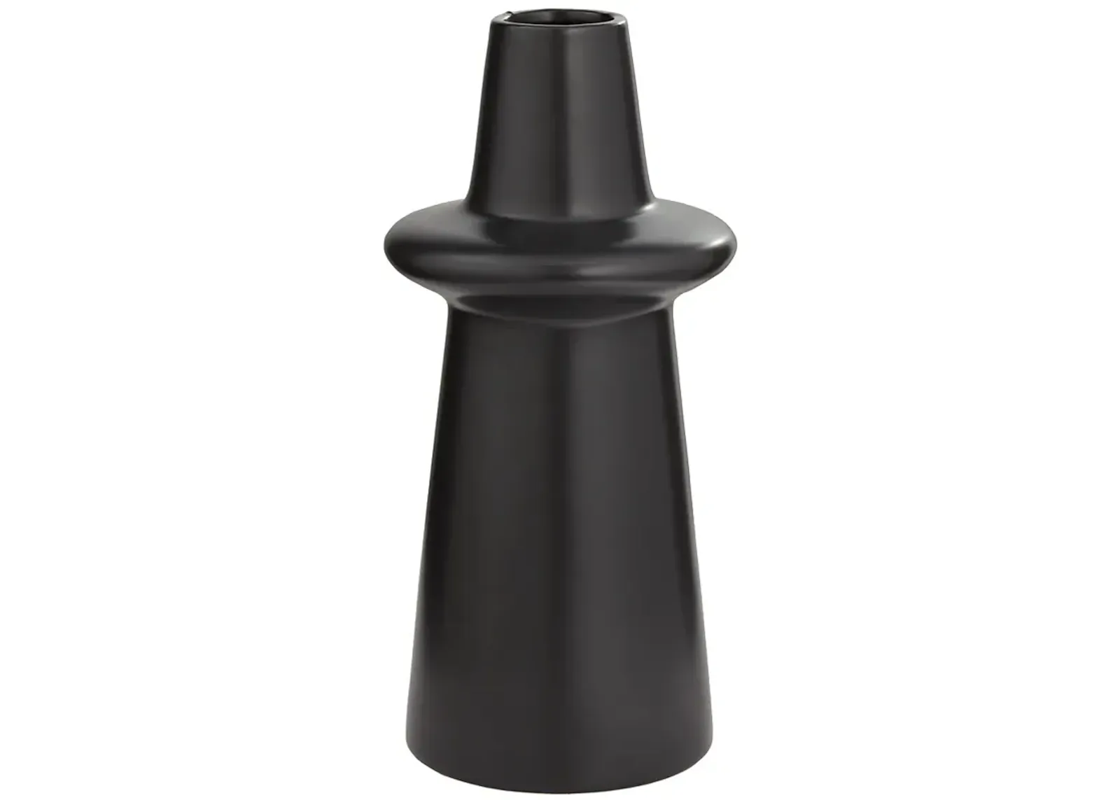 Decker 17 3/4" High Matte Black Ceramic Vase