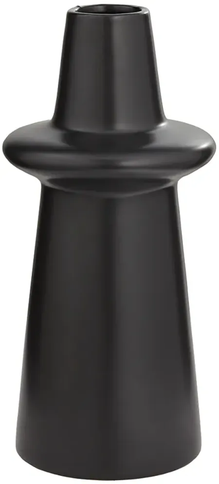 Decker 17 3/4" High Matte Black Ceramic Vase